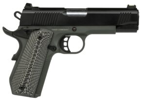 Tisas 10100802 1911 Yukon Full Size 10mm Auto 10+1 4.25" Stainless Steel Barrel, Black Cerakote Serrated Slide, Dark Gray Cerakote Steel Frame w/LPI Checkering & Beavertail, Black Sunburst G10 Grips
