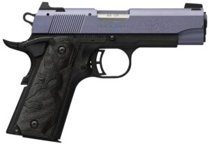 Browning 051894490 1911 Black Label Compact Frame 22 LR 10+1, 3.63" Matte Stainless Steel Barrel, Crushed Orchid Cerakote Serrated Slide, Matte Black Polymer Frame w/Beavertail