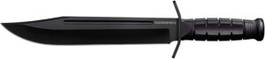 Cold Steel CSFXLTHRNK Leatherneck  10.50" Fixed Bowie Plain Non-Reflective Black D2 Steel Blade/ 4.75" Black w/Curved Quillons Kray-Ex Handle