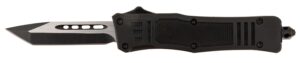 Steel River Knives MT616BT Spartan  Mini 2.75" OTF Tanto Plain Black/Silver 440C SS Blade/ 4.25" Black Aluminum Zinc Alloy Handle