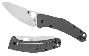 Spyderco C211TIP SpydieChef Salt 3.32" Folding Plain LC200N Blade Satin Titanium Handle Includes Pocket Clip
