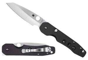 Spyderco C240CFP Smock  3.39" Folding Plain Stonewashed CPM S30V SS Blade/Black Textured Carbon Fiber/G10 Handle