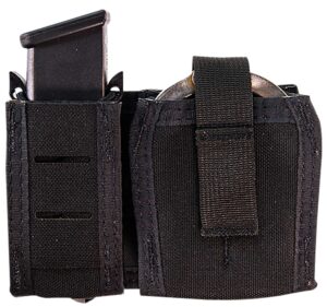 High Speed Gear 41P000BK TACO Duty Single Pistol & Handcuff Holder, Black Nylon with MOLLE Exterior, Fits MOLLE & 2" Belt