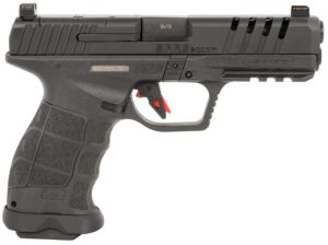 SAR USA SAR9SOCOMBL SAR9 SOCOM 9mm Luger 21+1 5.20" Black Steel Barrel, Black Steel Optic Ready/Ported/Serrated Slide, Black Polymer Frame w/Picatinny Rail, Interchangeable Backstrap Grip, Right Hand