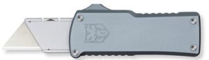 CobraTec Knives  Utility  OTF 3.38" Gray Aluminum Handle