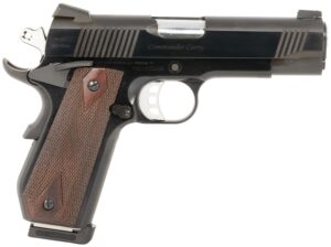 Tyler Gun Works TGWCMBL45 Custom 1911 Commander 45 ACP 7+1 4.25" Stainless Match Grade Barrel, Blued Serrated Steel Slide, Blued Steel Frame w/Beavertail, Walnut Grip