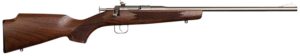 Chipmunk 10002 Deluxe The Original Youth Deluxe Single Shot 16.10" Satin Tapered Barrel, Satin Stainless Steel Receiver, Fixed American Walnut Stock, EZ Loader