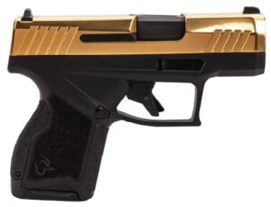 Taurus 1-GX4M931-10G GX4  Micro-Compact Frame 9mm Luger 10+1 3.06" Satin Black DLC Stainless Steel Barrel, Gold PVD Serrated Alloy Steel Slide,  Matte Black Stainless Steel Frame, Textured Grip