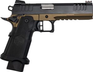 Great Lakes Firearms GL1911DS9FSSBRZ 1911 DS Synergy 9mm Luger 20+1 5" Optic Cut/Serrated Cerakote Black Molded Grip Bronze Frame