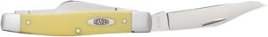 Case 00203 Stockman  Large Folding Clip Point/Spey Plain Tumble Polish Carbon Steel Blade/Smooth Yellow Synthetic Handle