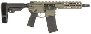 Cobalt Kinetics CKPROLITE30075CKG Pro Lite  300 Blackout 30+1 7.50" Black Melonite Barrel, CK Green Aluminum Receiver w/Picatinny Rail, Black Polymer SB Tactical SBA3 Brace, Black Polymer Grip