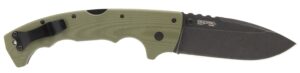 Cold Steel CSFL50MAX 5-Max  5" Folding Drop Point Plain Black Stonewashed S35VN Blade, 7.13" OD Green Textured G10 Handle