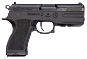 FK Brno US TMTPSDC PSD  Compact Frame 7.5 FK 14+1 4.30" Black Nitride Tilting Steel Barrel, Dark Gray Nitride Steel Optic Cut/Serrated Slide, Black Polymer Frame w/Accessory Rail, Textured Grip