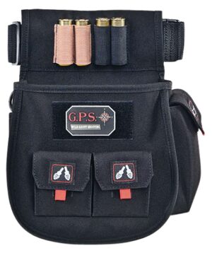 GPS Bags 1094CSP Deluxe Double Shotshell Pouch Black Polyester Waist Mount 30-52" Belt