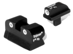 Trijicon 600145 Bright & Tough Night Sights  Green/Tritium White Outline Front Sight-Green/Tritium White Outline Rear Sight Colt 1911 0.055 Tang
