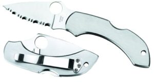 Spyderco C28P Dragonfly 2  2.31" Folding Clip Point Serrated VG-10 SS Blade Stainless Steel Handle Includes Pocket Clip