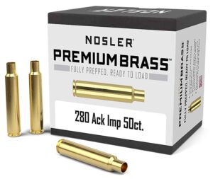 Nosler 10175 Premium Brass Unprimed Cases 280AckleyImproved Rifle Brass 50/Box