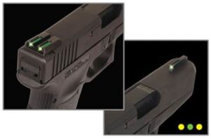 TruGlo TG131MPTY TFO  Green/Tritium/Fiber Optic Front Sight-Yellow/Tritium/Fiber Optic Rear Sight Smith & Wesson M&P