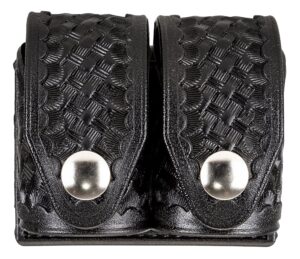 HKS 203BMBN SpeedLoader Case  Double Medium Black Hytrel Belt Loop Belts 2.25" Wide