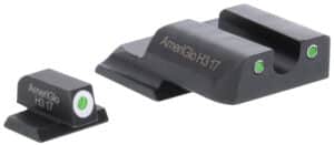 AmeriGlo SW145 Classic Tritium Set for Smith & Wesson M&P Shield  Green Tritium White Outline Front Sight-Green Tritium White Outline Rear Sight