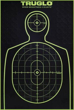 TruGlo TG13A6 Tru-See Handgun Target Self-Adhesive Heavy Paper Black/Green 12"x18" Silhouette 6 Pack