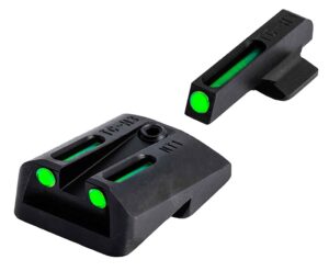 TruGlo TG131NT4 TFO  Green/Tritium/Fiber Optic Front Sight-Green/Tritium/Fiber Optic Rear Sight 1911 Officer/Commander