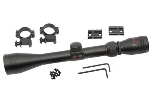 Traditions A1171 Muzzleloader Scope Pack 3-9x 40mm Duplex Reticle Matte Black Includes Medium Rings & 2 Piece Base