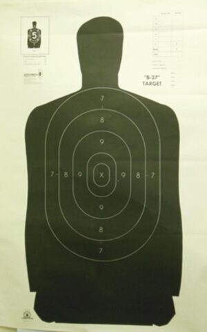 Speedwell Official NRA Police Qualification Silhouette Police Silhouette - Black - 50 yd. 24" X 45" 100/Pack