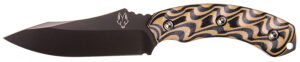 Southern Grind SG0507020601 Jackal  4.75" Fixed Drop Point Plain Black PVD 8670 Steel Blade, 4.50" Black/Tan G10 3D Milled Handle, Includes Sheath