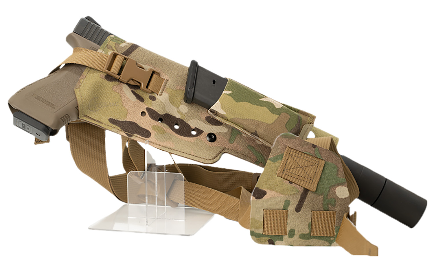 Cole-tac VWX107 Varmint Wrangler XL Pistol Holder Chest Multi-Cam Right Hand