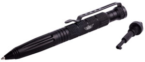 Uzi Accessories UZITACPEN6BK Tactical Pen  Black Aluminum 6" Features Glass Breaker/Cuff Key