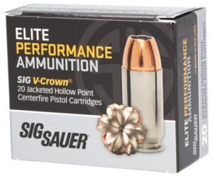 Sig Sauer E40SW120 Elite Performance  40S&W 165gr V-Crown Jacketed Hollow Point 20 Per Box/10 Case