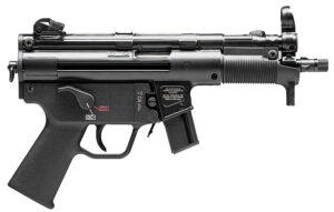 HK 81000482 SP5K PDW 9mm Luger Caliber with 5.83" Barrel, 10+1 Capacity, Black Metal Finish, No Stock (Sling Mount), Black Polymer Grip Right Hand