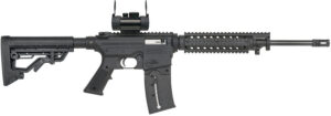 Mossberg 37234 715 Tactical Full Size 22 LR 25+1 16.25" Blued Steel Barrel, Black Picatinny Rail Receiver, Black A2 Adjustable Synthetic Stock, Black Polymer Grip, Red Dot 30mm, Right Hand