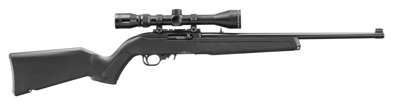 RUGER 10/22 SCOPED VIRIDIAN EON 3-9X40 22LR RIFLE 18.5" BLACK POLYMER, MLOK SLOTS 1-10RD MAG