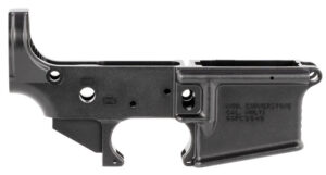 Grey Ghost Precision GGPC Cornerstone  Lower Receiver Multi-Caliber, 7075-T6 Aluminum w/Black Anodized Finish, Nylon Tipped Tensioning Screw, Flared Mag Well