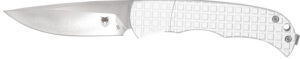 CobraTec Knives CTCLNHRSIL Cyclone Hidden Release 3" OTF Plain Satin D2 Steel Blade, 4" White Aluminum Handle
