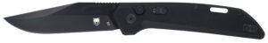 CobraTec Knives CTNAJBLK Naja  3.50" Folding Plain Black Powder Coated D2 Steel Blade, 4.75" Black G10 Scales Handle
