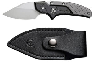 Civivi Knives C21036-3 Typhoeus  2.27" Adjustable Fixed Stonewashed Plain 14C28N Steel Blade, 3.98" Black/Gray Textured Aluminum Handle