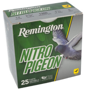 Remington Ammunition R28682 Nitro Pigeon 12Gauge 2.75" 1 1/4oz 8Shot 25 Per Box/10 Case