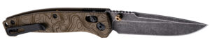 Hogue 24453 Mysto  3.40" Folding Drop Point Plain Black Stonewashed CPM MagnaCut Steel Blade, Maple Valley Richlite Black Handle