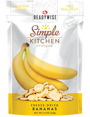 ReadyWise SK05007 Simple Kitchen Freeze Dried Fruit Bananas 1 Serving Pouch 6 Per Case
