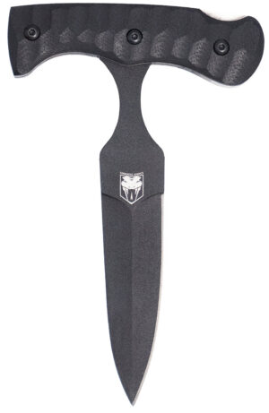 CobraTec Knives FG10PD Folding Push Dagger  2.88" Folding Dagger Plain Black D2 Steel Blade, 4.06" Black Textured G10 Scales Handle