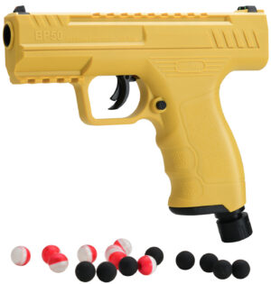 Beeman 6055 Projectile Launcher Yellow CO2 50 Cal, 8 Pepper Balls, 8 Steel Balls