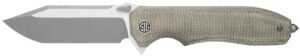 Sig Sauer Knives VA9GT Validus  3.78" Folding Modified Tanto Plain Dark Acid Stonewash/Satin M390 Steel Blade, 4.76" Green Canvas Micarta Handle
