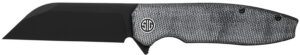 Sig Sauer Knives KA8BB Karak  3.25" Folding Wharncliffe Plain Black PVD Nitro-V Blade, 4" Salt & Pepper Micarta Handle