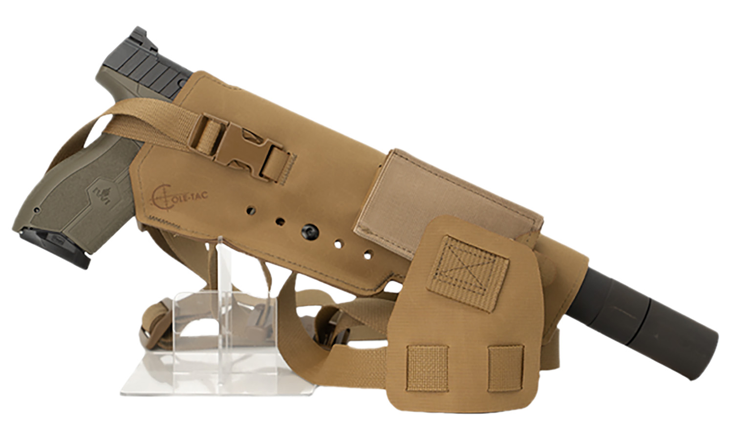 Cole-tac VWX104 Varmint Wrangler XL Pistol Holder Chest Coyote Brown Left Hand