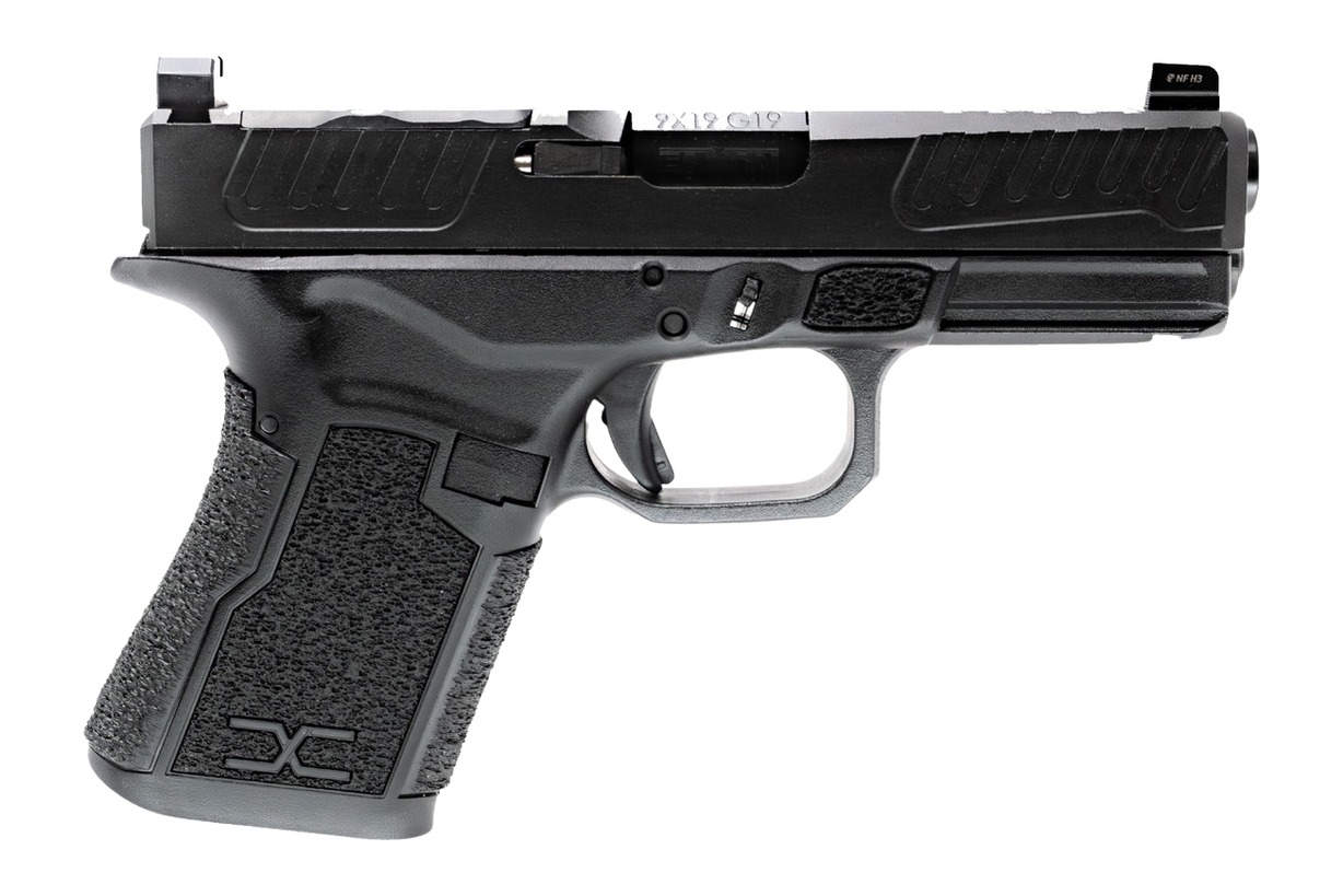 Faxon Firearms FX19D02 FX-19 Duty Gen 2 Compact Frame 9mm Luger Black DLC Stainless Steel Optic Ready/Serrated Slide, Black Polymer Frame w/Picatinny Rail, Black Textured Grip