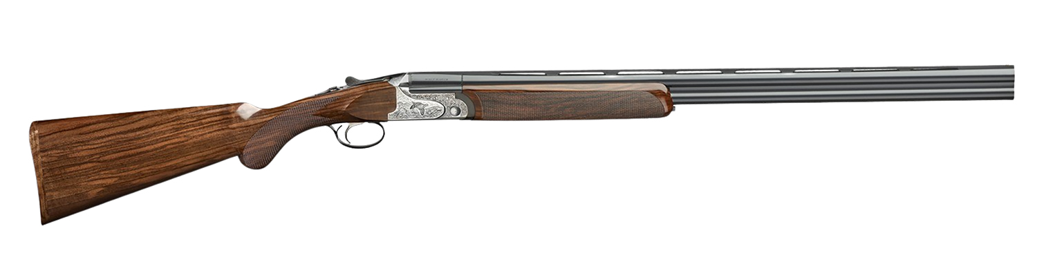 Rizzini USA 2203-2028 Aurum EVO 20 Gauge Break Open 3" 2rd 28" Black Over/Under Vent Rib Barrel, Coin Anodized Receiver Engraved w/Game Scene, Fixed Turkish Walnut Stock w/Prince of Whales Grip