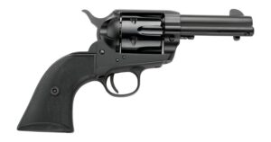 Pietta PFI38ALLOYAS312CB 38 Super 6 Shot 3.50" Matte Black Steel Frame & Barrel, Black Checkered Grip